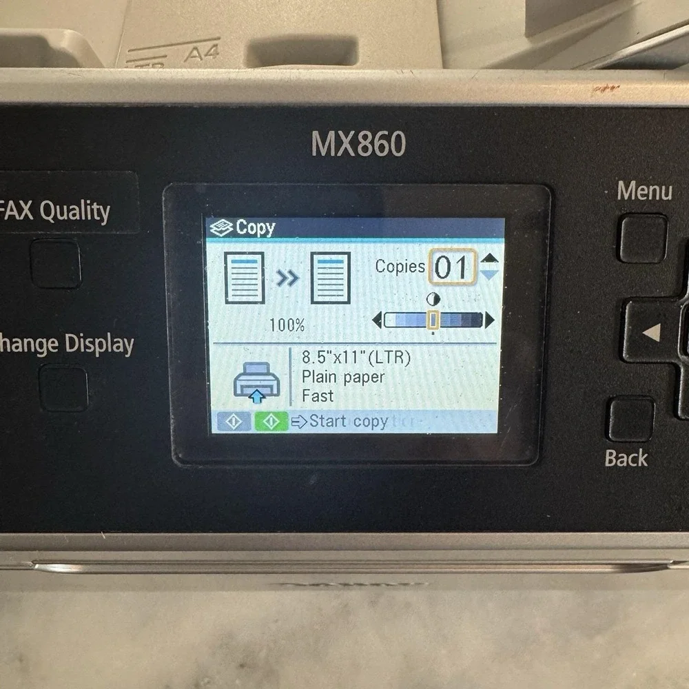 Canon PIXMA MX860 All-In-One Inkjet Printer Copier Scanner Fax Tested